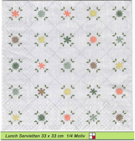 Kleine Blumen auf grau - 1 Lunch Serviette